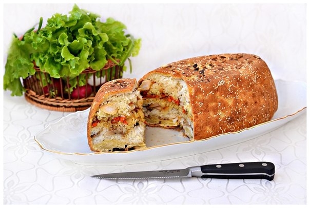 Пирог с рисом и курицей. Пирог с рисом и курицей.