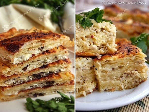 B&ouml;rek с сыром и с фаршем (турецкая кухня).