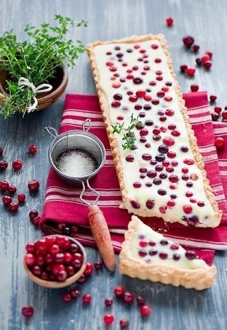 Тарт с клюквой и белым шоколадом. Тарт с клюквой и белым шоколадом.