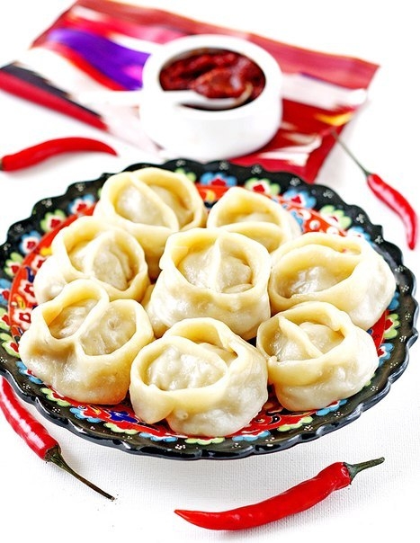 Манты из рубленного мяса.