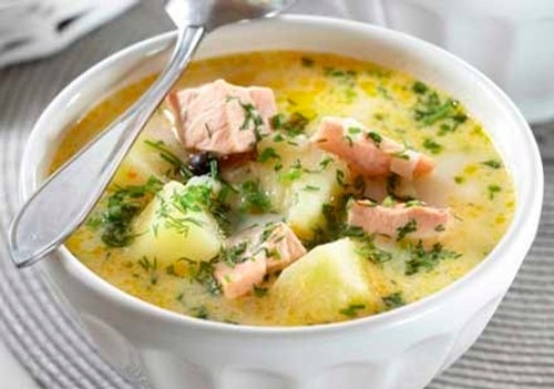 Рыбный суп с сыром