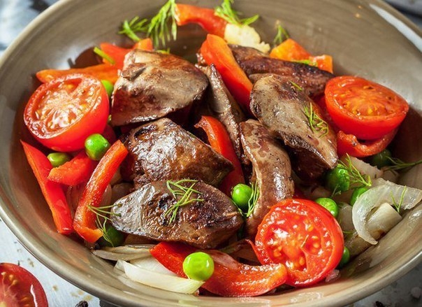 Печень куриная: рецепт салата с овощами! Печень куриная: рецепт салата с овощами!