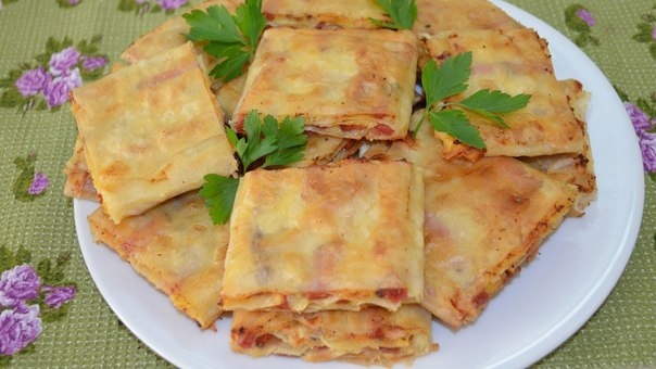 Жареный лаваш с колбасой и сыром! Жареный лаваш с колбасой и сыром!