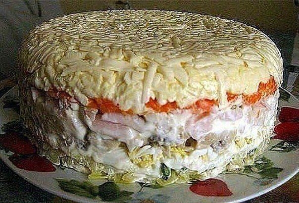 Слоёный салат с грибами! Слоёный салат с грибами!