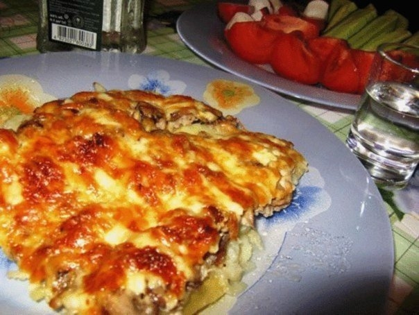 Мясо по французски.... из фарша - тоже очень вкусно!