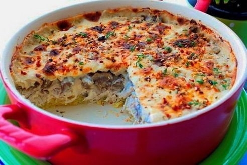 Запеканка с курицей и грибами Запеканка с курицей и грибами