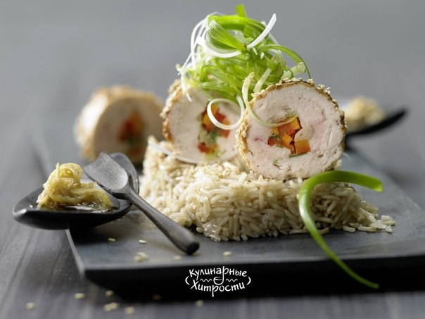 КУРИНЫЕ РУЛЕТЫ С ОВОЩАМИ И КУНЖУТОМ КУРИНЫЕ РУЛЕТЫ С ОВОЩАМИ И КУНЖУТОМ