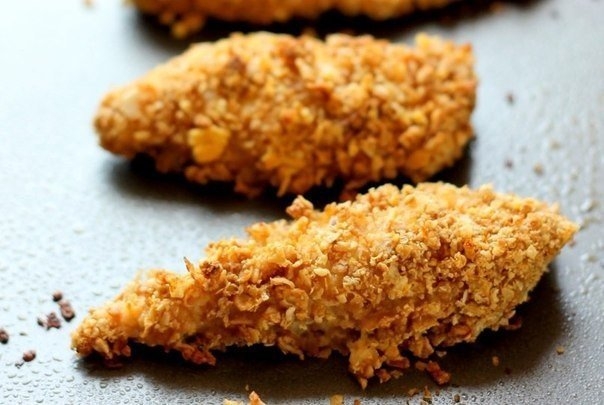 Мясо в овсяных хлопьях