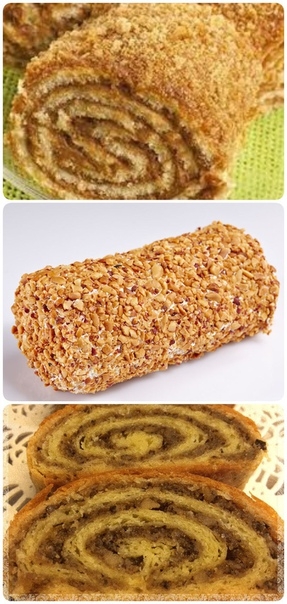Очень вкусный и нежный рулет к чаю «Ореховый» Очень вкусный и нежный рулет к чаю «Ореховый»
