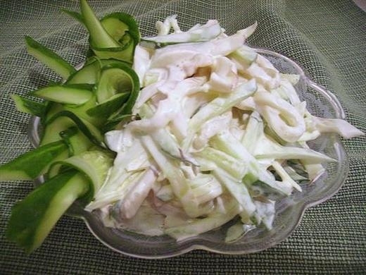 Салат "Кальмар с плавленым сыром&raquo;