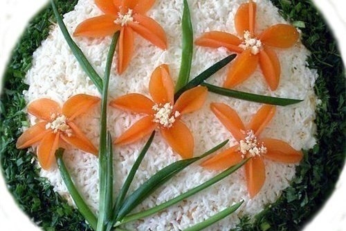Салат &laquo;Весенний день&raquo; с курицей и грибами