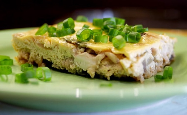 Пышный омлет с рисом и курицей Пышный омлет с рисом и курицей