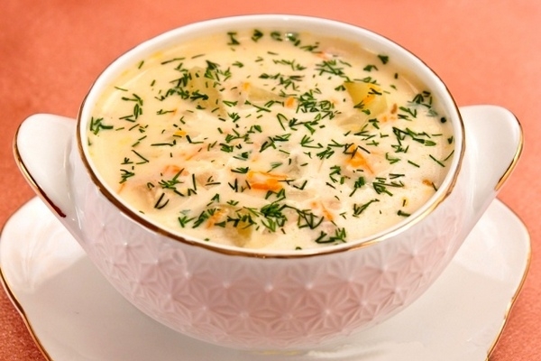 Классический сырный суп с овощами Классический сырный суп с овощами