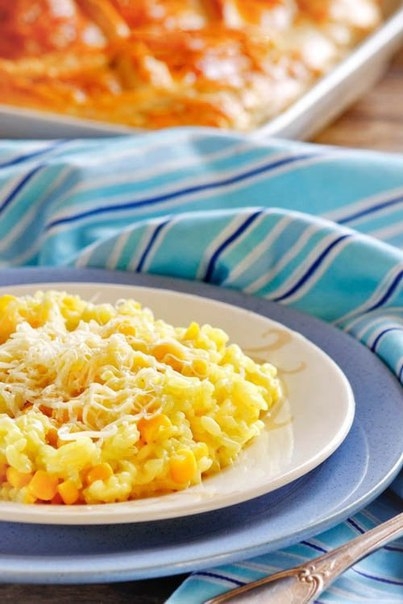 Ризотто с шафраном, сливками и кукурузой Ризотто с шафраном, сливками и кукурузой