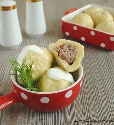 Картофельные клёцки с мясом. Картофельные клёцки с мясом.