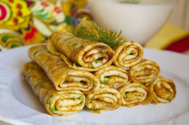 Вкуснейшие блины с сыром и зеленью Вкуснейшие блины с сыром и зеленью