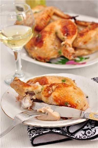 Жареная курочка в чесночном соусе