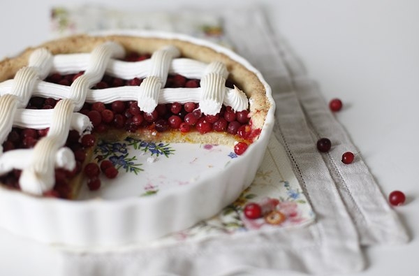 Клюквенный пирог с апельсином