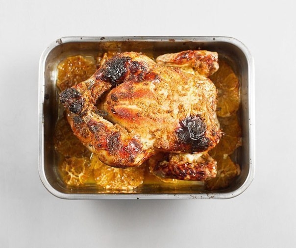 Запеченная курица с имбирем и апельсинами Запеченная курица с имбирем и апельсинами