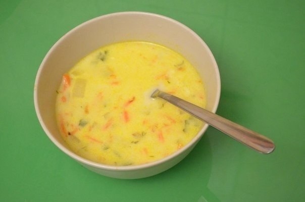 Сырный супчик из овощей