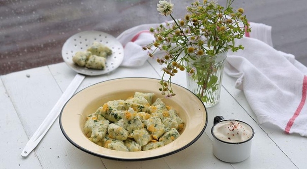 Ленивые вареники с травами