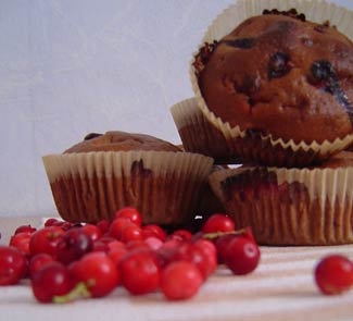 Кексы с брусникой Кексы с брусникой