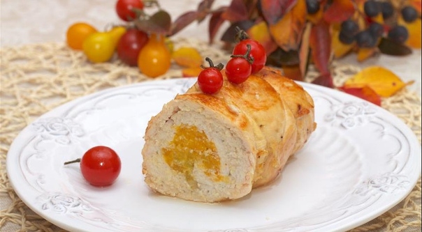 Рулетики из куриного филе с тыквой