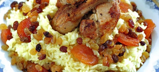 Азербайджанский плов с сухофруктами и мясом