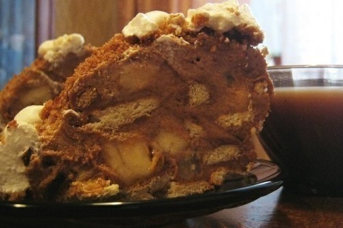 Торт из овсяного печенья с грецкими орехами