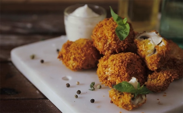 Грибы в хрустящей панировке