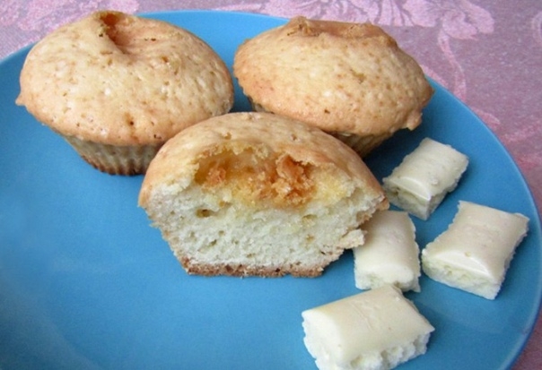 Кексы на сметане с белым шоколадом