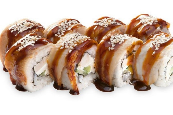 Ролл «Филадельфия» с угрем и авокадо Ролл «Филадельфия» с угрем и авокадо