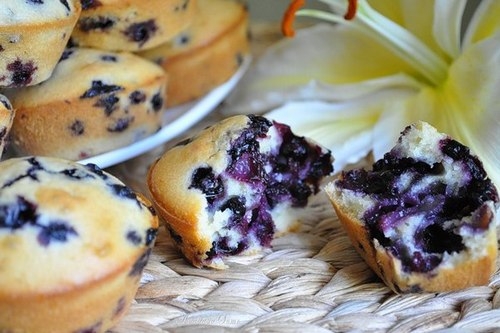 Быстрый черничный кекс в микроволновке Быстрый черничный кекс в микроволновке