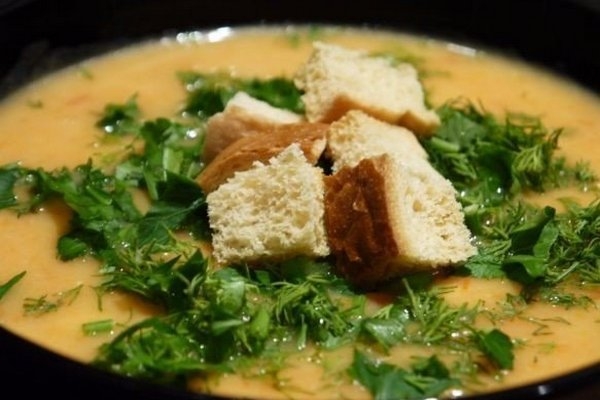 Сырный суп-пюре с овощами и зеленью Сырный суп-пюре с овощами и зеленью