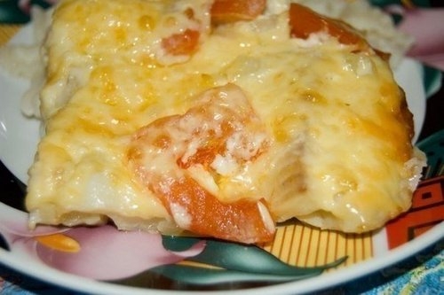 Треска из духовки под сырным соусом