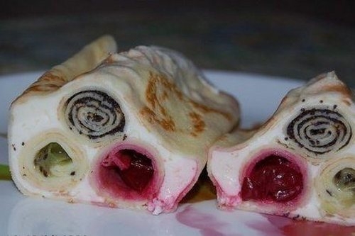 Супер блинчики-рулеты со сметанным кремом