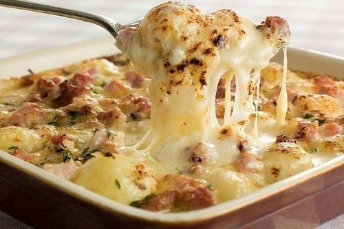 Картофель по-французски с сыром и сливками Картофель по-французски с сыром и сливками