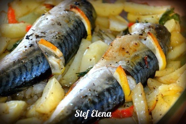 Скумбрия с картошечкой в духовке !!!