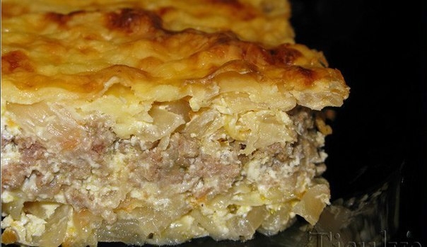 Капустная запеканка с фаршем.