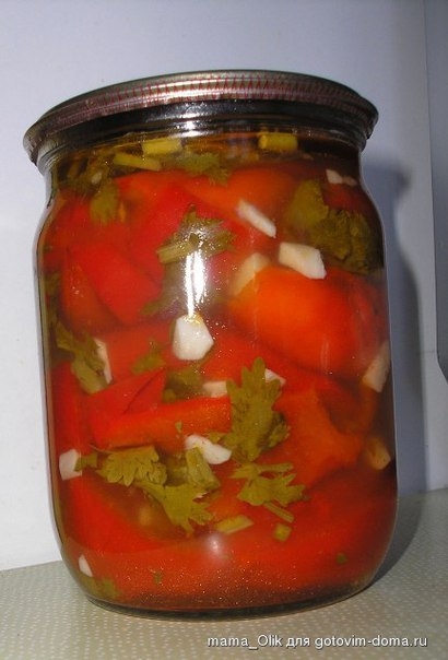 ПЕРЕЦ НА ЗИМУ С ЗЕЛЕНЬЮ И ЧЕСНОКОМ