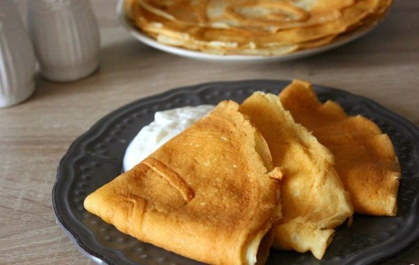 Тонкие блинчики с манкой