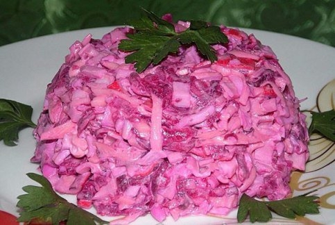 ПРАЗДНИЧНЫЙ САЛАТ "РОЗОВЫЙ ФЛАМИНГО "