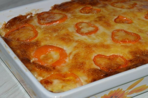 Овощная запеканка с рисом и фаршем.