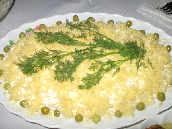 САЛАТ С ПЕЧЕНЬЮ ТРЕСКИ "ДАР МОРЯ"