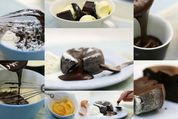 Шоколадное пирожное с жидкой серединкой Шоколадное пирожное с жидкой серединкой