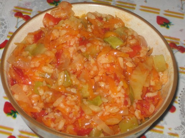 Зимний салат с рисом