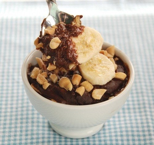 Шоколадная манная каша с банановым муссом Шоколадная манная каша с банановым муссом