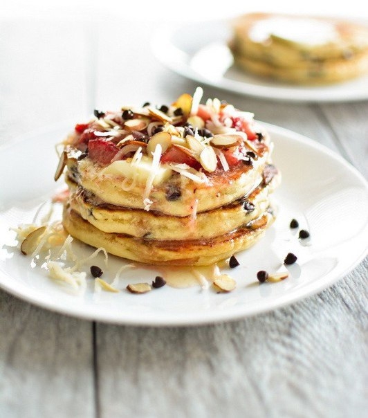 Кокосовые блины с шоколадной стружкой