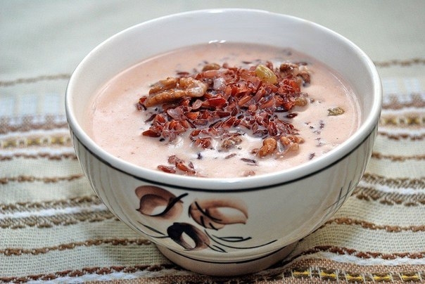 Молочный суп с красным рисом