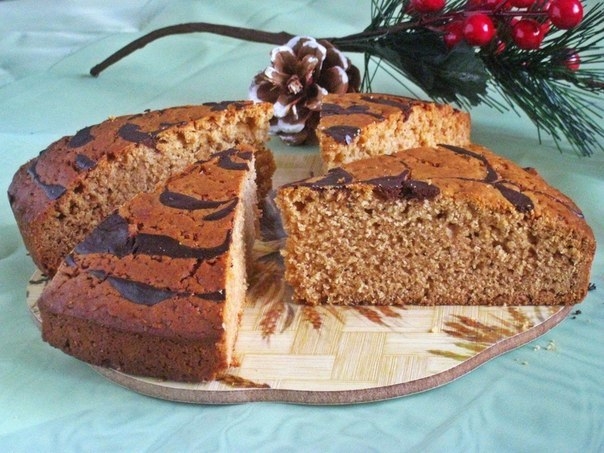 Имбирный пряник с шоколадным узором